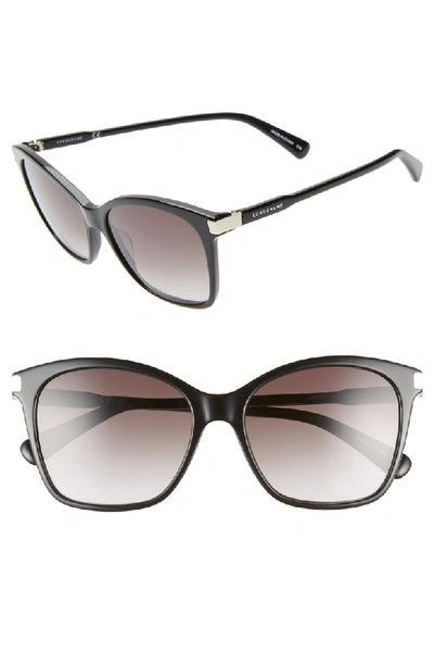 Longchamp Le Pliage 54mm Butterfly Sunglasses In Black