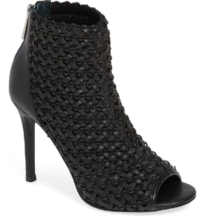 Charles By Charles David Reece Open Toe Bootie In Black Faux Leather