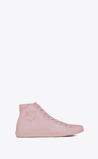 Saint Laurent Bedford Emblem High Top Sneaker In Rose Pastel