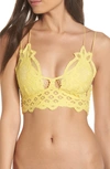 Free People Intimately Fp Adella Longline Bralette In Light Yellow