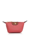 Longchamp Le Pliage Coin Case In Fig/gold