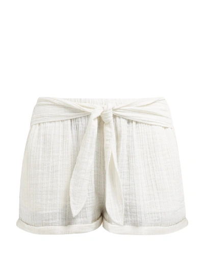 Anaak Maithili Tie-waist Cotton Shorts In White