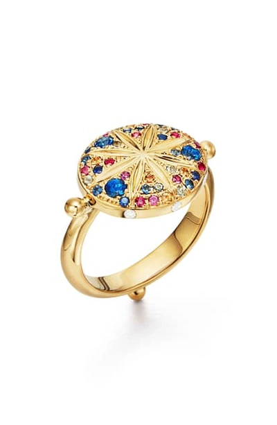 Temple St Clair 18k Yellow Gold Celestial Diamond, Multicolored Sapphire & Ruby Pave Sorcerer Ring