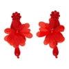 Simone Rocha Beaded Flower Drop Earrings In Red