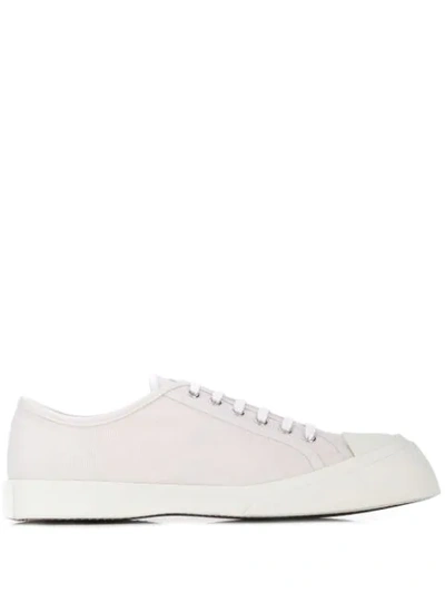 Marni Exaggerated Sole Low-top Canvas Trainers In White