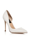 Aqua Women's Dion Half D'orsay High-heel Pumps - 100% Exclusive In White Leather