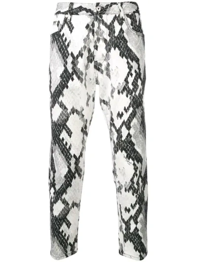 Just Cavalli Patterned Skinny Jeans In White
