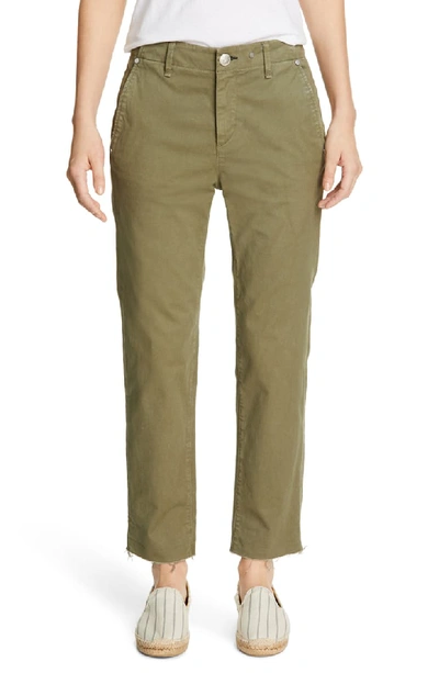 Rag & Bone Buckley Cropped Mid-rise Chino Pants In Olive