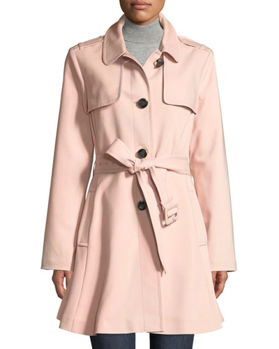 Kate Spade Belted Rain Trench Coat In Cameo Pink