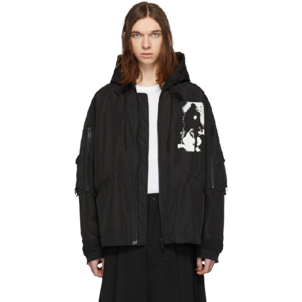 Undercover Printed Hooded Jacket In Black | ModeSens