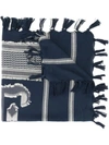 Undercover Patterned Scarf In Blue