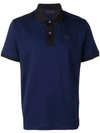 Prada Black Trim Polo Shirt In Blue