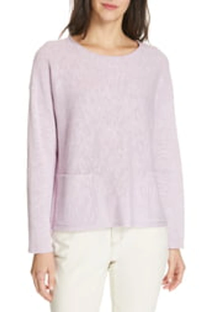 Eileen Fisher Petite Linen-cotton Sweater In Mallow