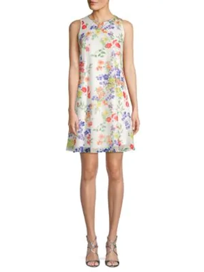 Calvin Klein Floral A-line Dress In Multi