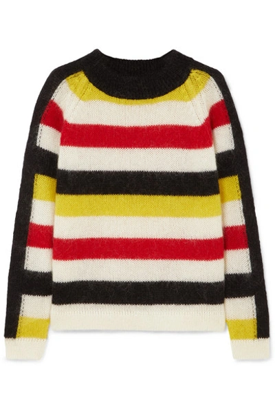 Paper London Mona Striped Knitted Sweater In Cream