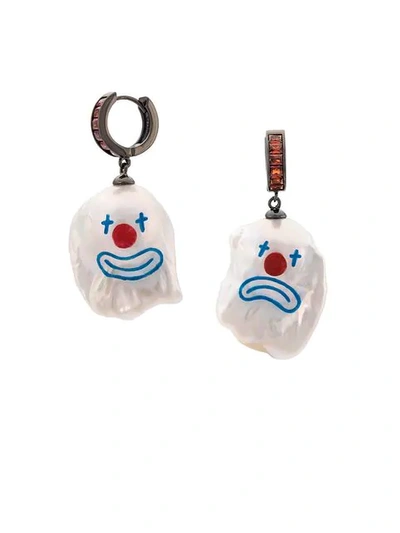 Jiwinaia Happy & Sad Clown Earrings In Pink