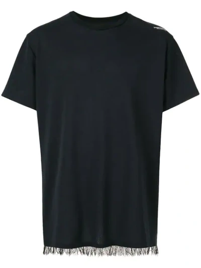 Yoshiokubo Fringed T-shirt In Black