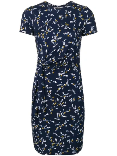 Michael Michael Kors Fitted Floral Print Dress In Blue