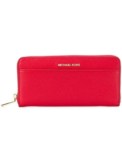 Michael Michael Kors Logo Plaque Continental Wallet In Red