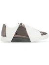 Emporio Armani Classic Sneakers With Mirror Panels In White
