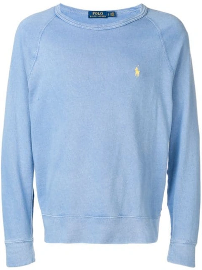 Ralph Lauren Embroidered Logo Sweatshirt In Blue