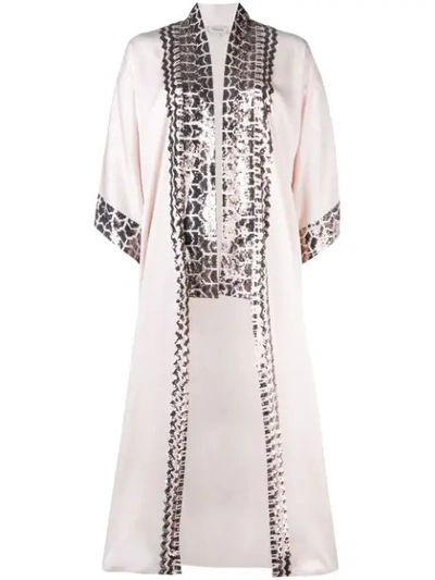 Temperley London Luminary Sequined Crepe Kimono In Pink