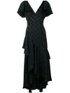 Temperley London Cyndie Asymmetric Ruffle Dress In Black