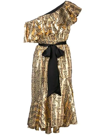 Temperley London Eliska One Shoulder Dress In Gold