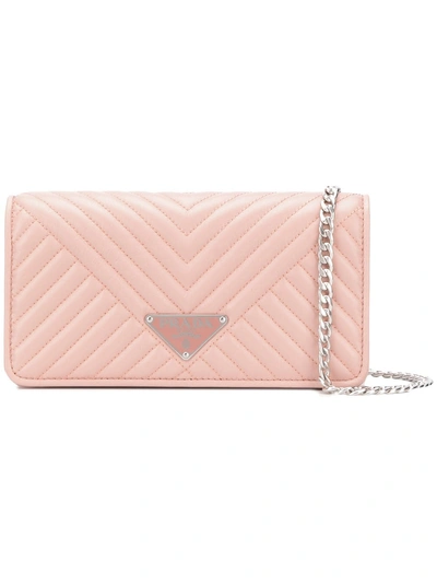 Prada Quilted Clutch Bag - Pink