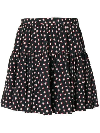 Saint Laurent Black Star-print Silk Skirt