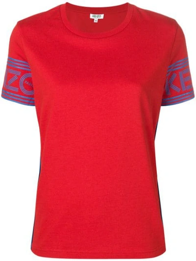 Kenzo Logo Sleeve T In Red