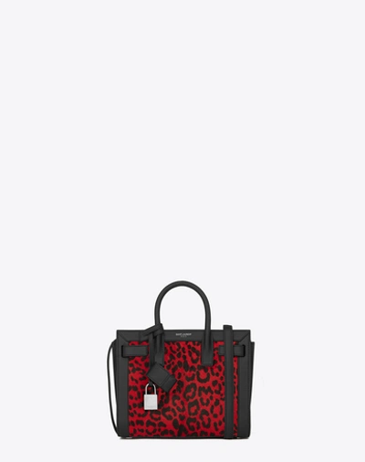 Saint Laurent Classic Nano Sac De Jour Bag In Red And Black Punk