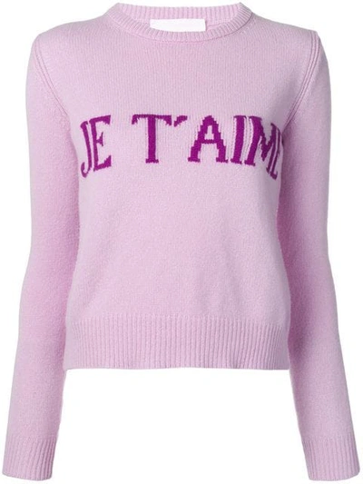 Alberta Ferretti Je T'aime Sweater In Purple