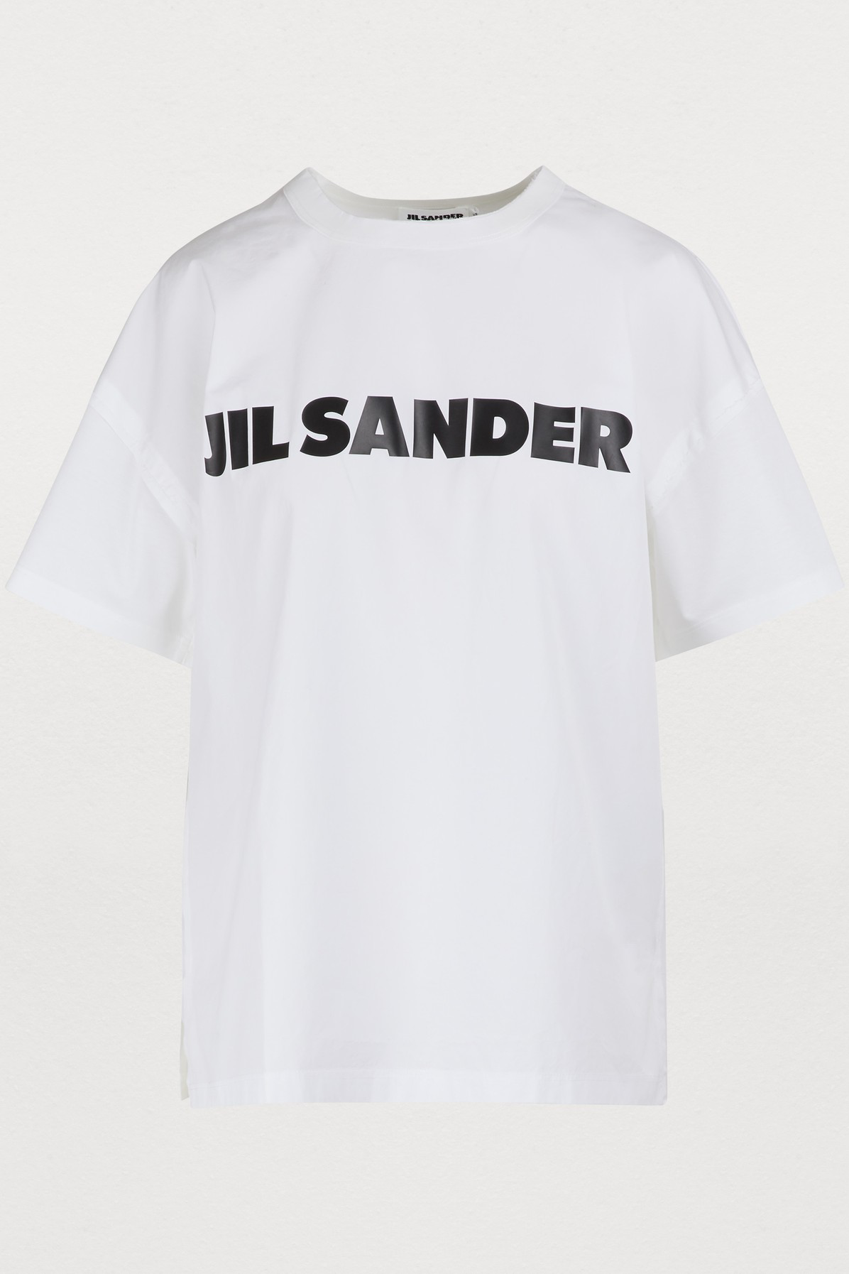 Jil Sander Logo Printed Cotton Jersey T-Shirt In White | ModeSens