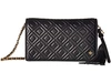 Tory Burch Fleming Quilted Convertible Wallet Crossbody Bag In Black/gold