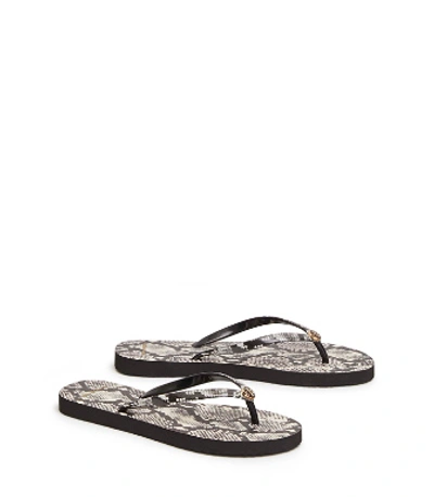 Tory Burch Printed-strap Thin Flip-flop In Roccia (natural)
