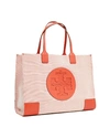 Tory Burch Ella Canvas Tote In Rusty Knot