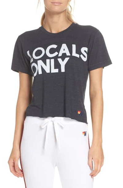 Aviator Nation Locals Only Boyfriend Tee In Charcoal