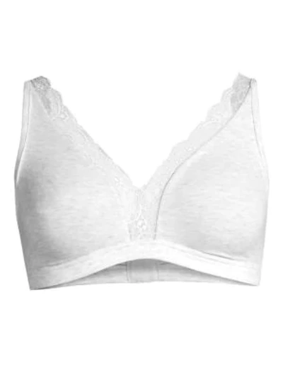 Hanro Cotton Lace Soft Cup Bra In Ceramic Melange