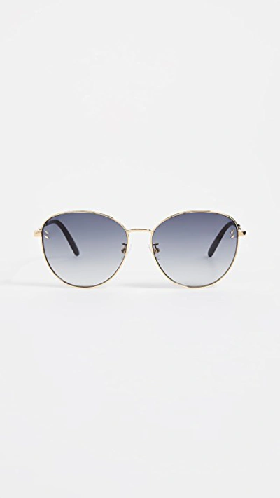 Stella Mccartney Metal Round Sunglasses In Gold/grey