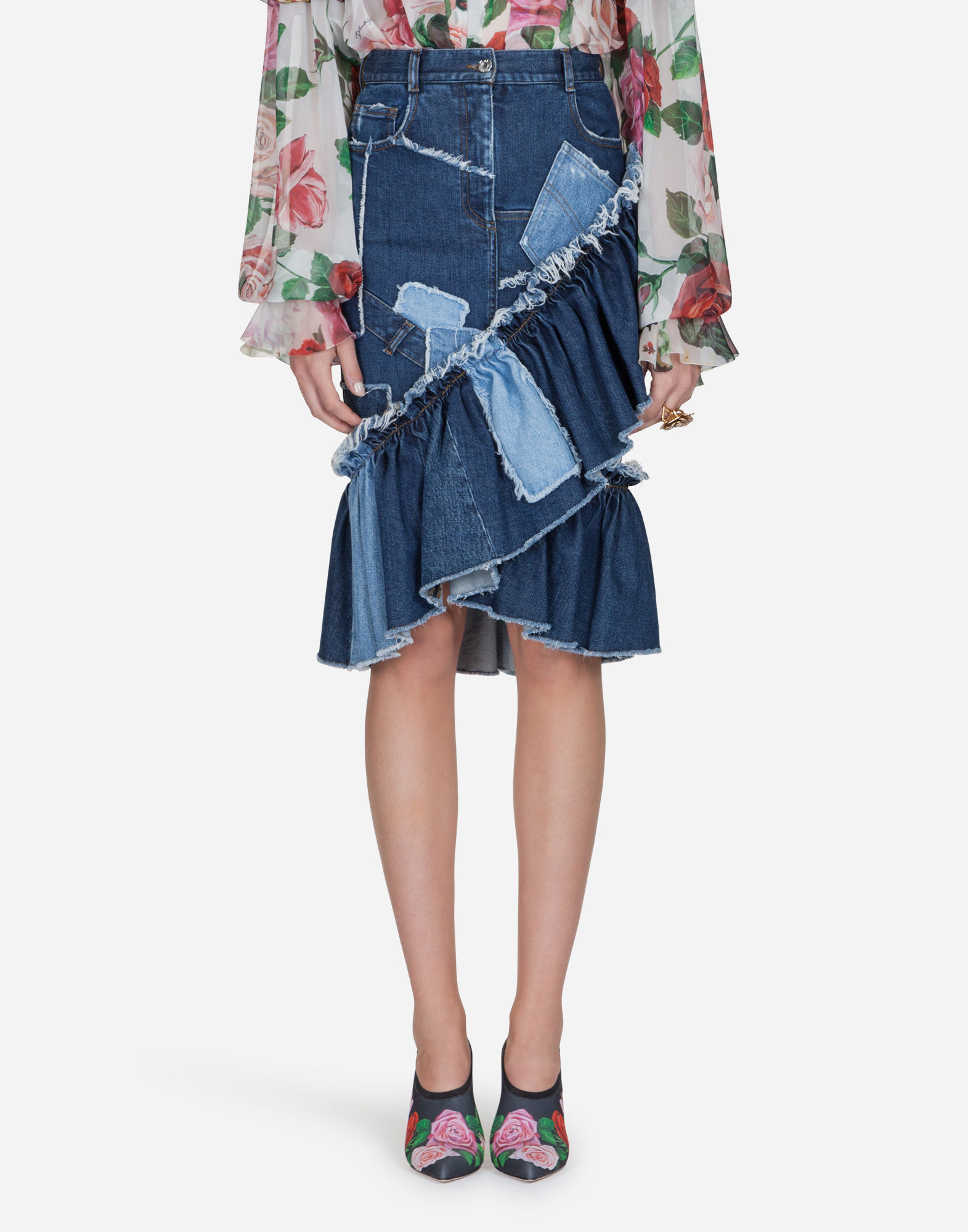 dolce and gabbana denim skirt