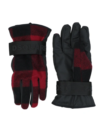 Dsquared2 Gloves In Maroon