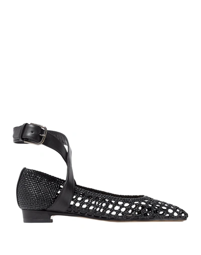 Paul Andrew Ballet Flats In Black