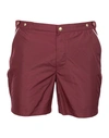 Eleventy Swim Shorts In Maroon