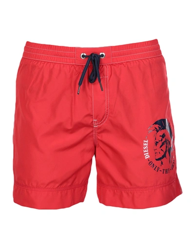 Diesel Swim Shorts In Red