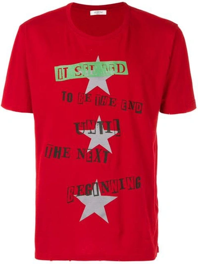 Valentino Printed T-shirt In Red
