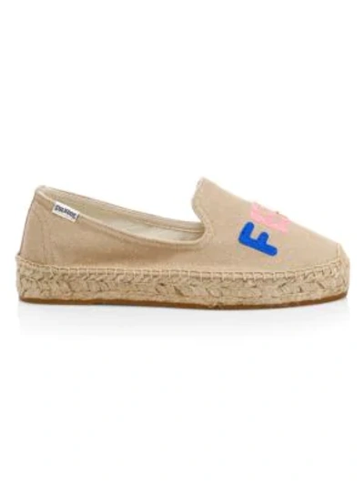 Soludos Feminist Platform Espadrilles In Safari