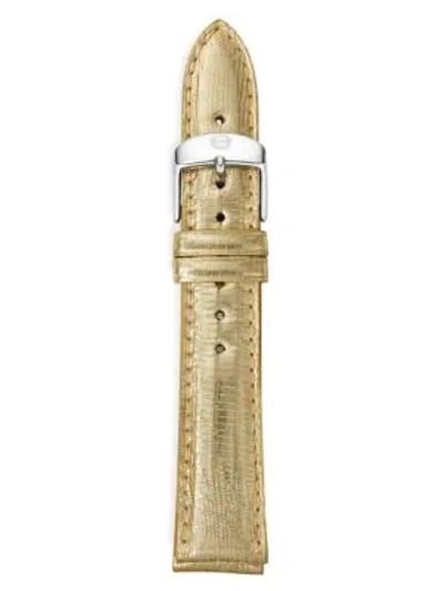 Michele Watches Lizard Strap/18mm In Gold