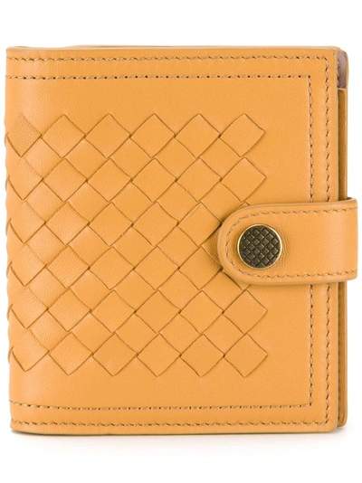 Bottega Veneta Woven French Wallet - Yellow