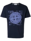 Stone Island Logo Print T In Blue
